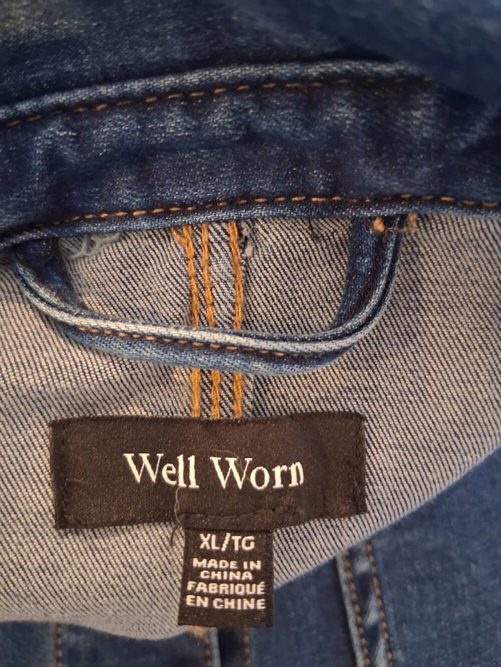 "Well Worn" Brand Women's Denim Chore Utility Barn Jacket Dark Wash XL - Picture 6 of 7